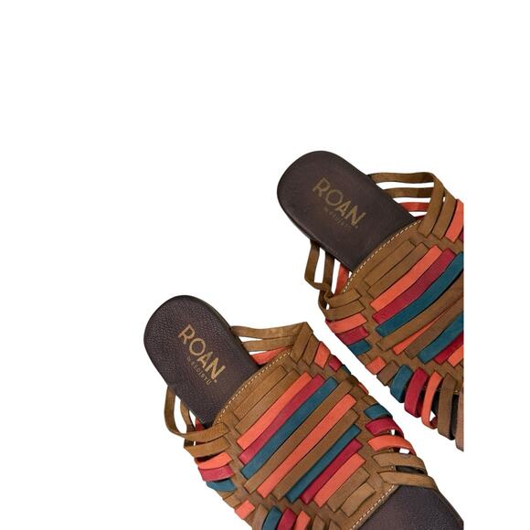 ROAN by Bed Stu Marilee Slide Multi Color Leather Strappy Slide Sandal 9.5 READ - Picture 2 of 13